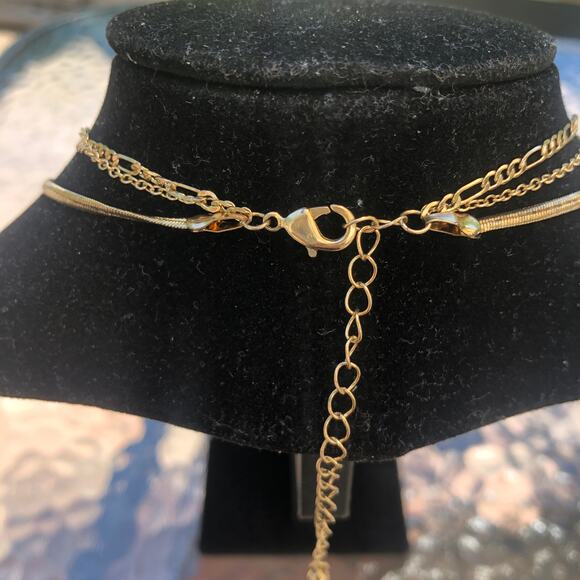 Romwe Women's Airplane Décor Gold Tone Layered Chain Necklace - Picture 8 of 8